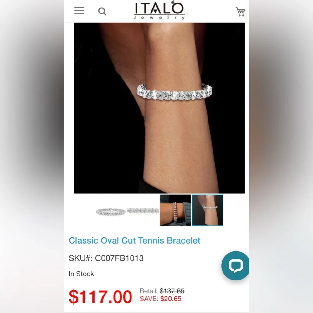 Italo Classic Oval Cut Tennis Bracelet - Picture 5 of 6